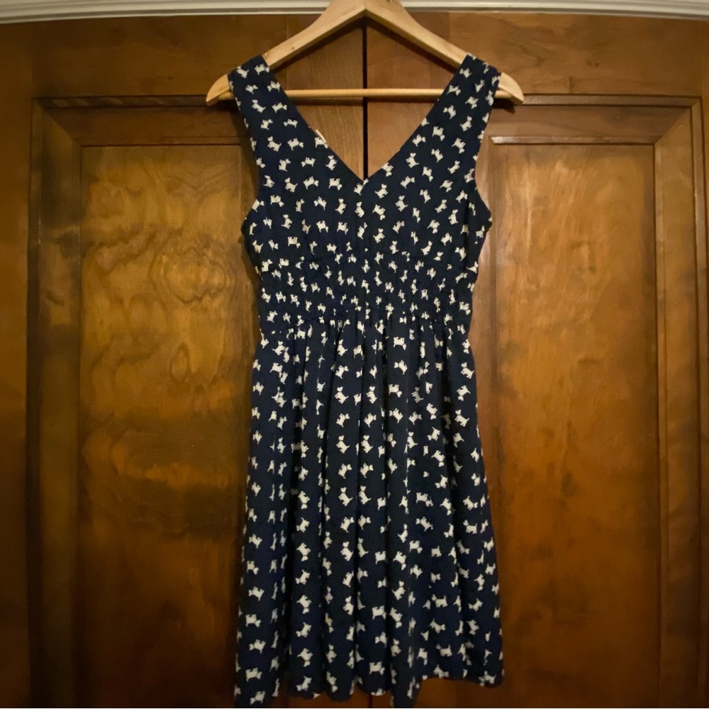 Derek Heart Navy and White Patterned Mini Dress